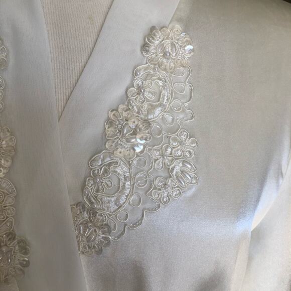 Vintage 1990's Cato Unique Polyester Long Sleeve Sexy Boudoir Robe Medium - Picture 5 of 16